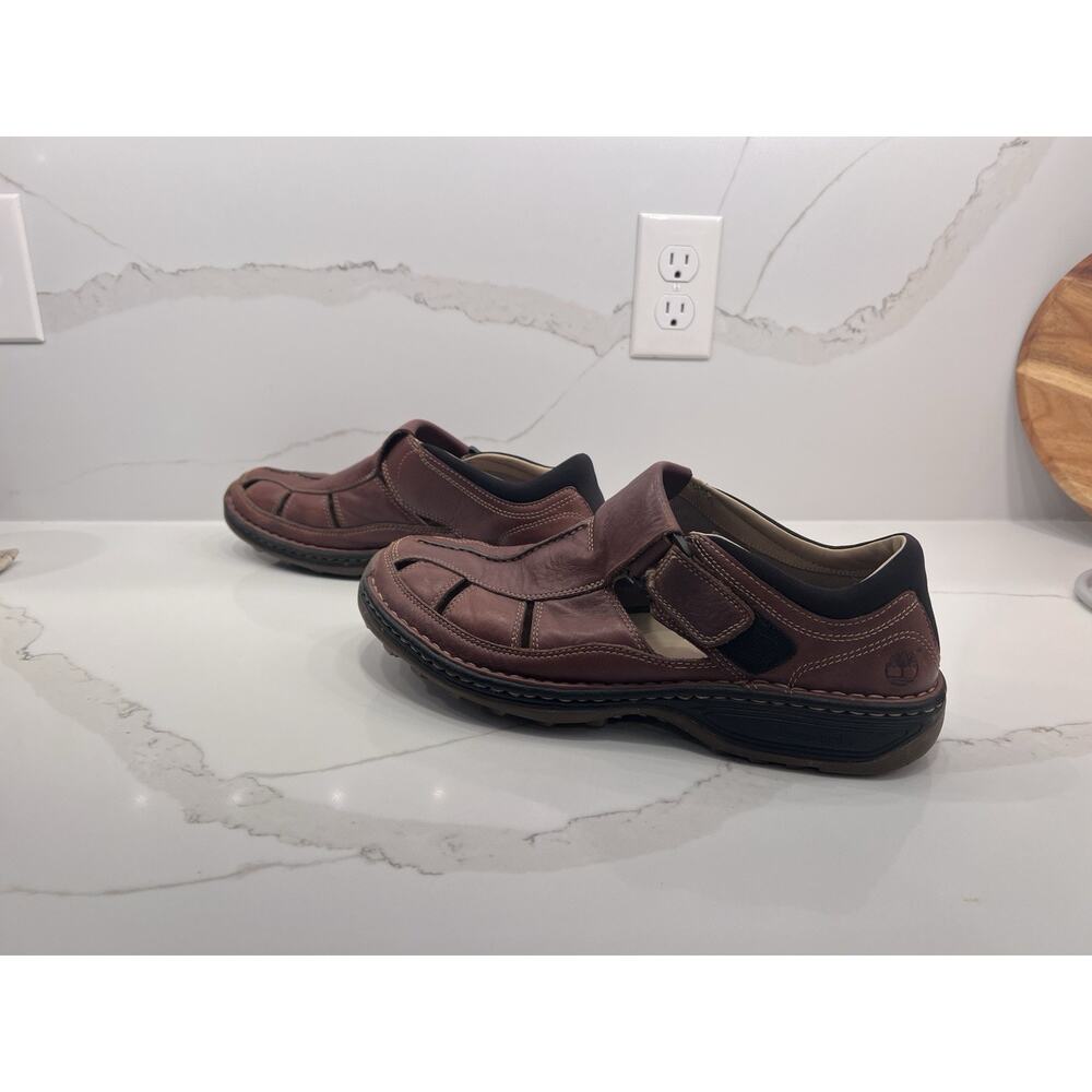 Timberland Altamont Fisherman Sandals Brown Leather 79038 Mens Size 11.5m